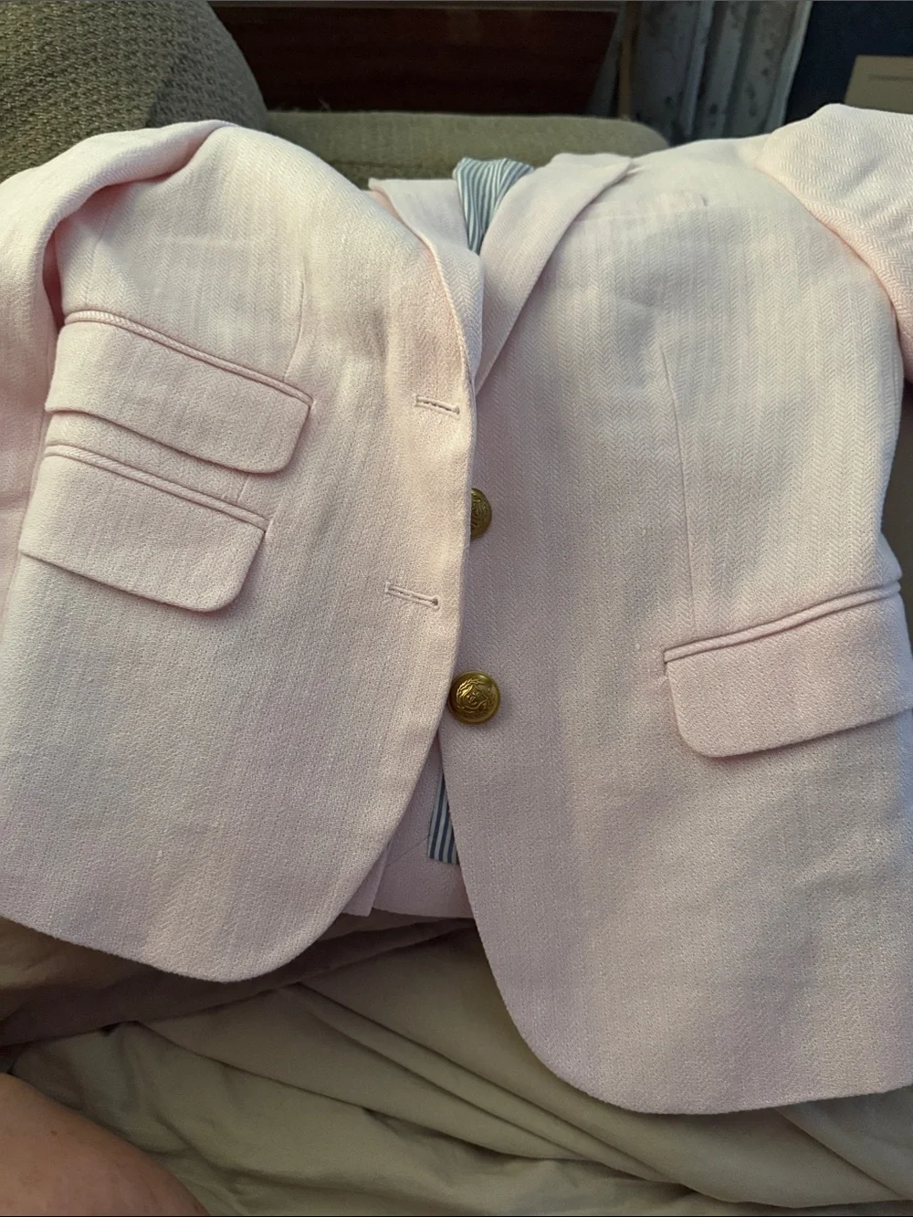 J.Crew Dalton Blazer in Italian Cotton-Linen Pale Pink - Size s4